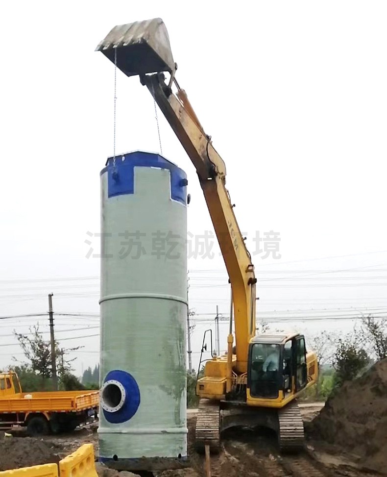 江苏乾诚迪士尼一体化污水提升泵站项目安装现场